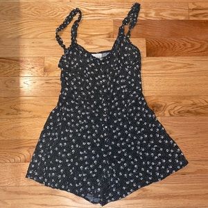 Urban Outfitters green and white floral romper